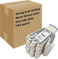 Evridwear Cotton Polyester String Knit Shell Safety Protection Work Gloves for Painter Mechanic Industrial Warehouse Gardening Construction Men One Case (12 PairsX16) With One Side dots, L Size
