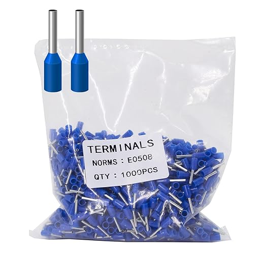 Fidioto AWG22 Wire Ferrules Terminals, 1000pcs AWG22 Terminal Connector Wire Insulated Cord Pin Ends Terminals for Electric, Industrial, Chemical Industry, Power Control System, etc.