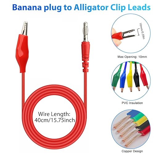 Linkstyle 25PCS Back Probe Kit, Multimeter Back Probes Pin, Banana Plug to Alligator Clip Electrical with Wires, Automotive Test Leads Kit