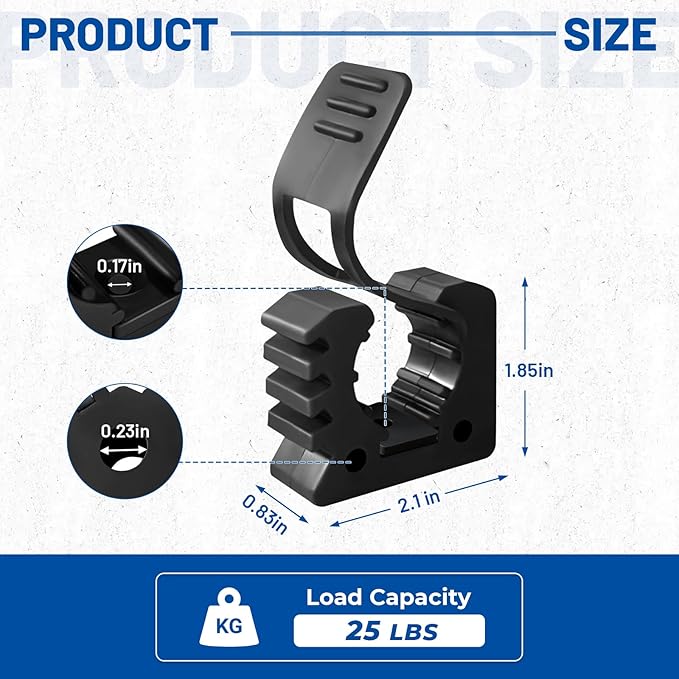 ROBLOCK Quick Release Rubber Clamp Mounts, 4-Pack Adjustable shovel clamp mount, Rubber Tool Handle Bracket for 1.25" to 1.75" Diameter, Universal Garage Storage, RV, Boat, ATV, and Any Wall