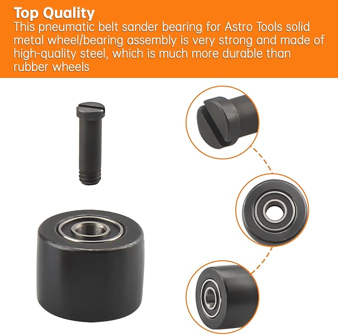 2 Pack 3037PAS Pneumatic Belt Sander Bearing Fits for Astro Pneumatic Tool Pulley Assembly- Steel
