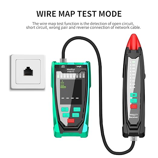 Network Cable Tester, Shielded Line Finder, Rechargeable Cable Tracer with Probe Tone, Multi-Function Wire Tracer, Ethernet LAN Network Cat5/6/7 Cable Maintenance Organizer, Telephone Line