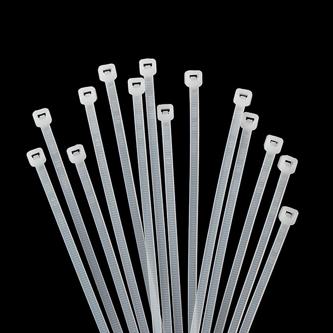 XINGO 1000 PCS 8 inch White Cable Zip Ties, 18lb Strength, Small Tie Wraps Self-Locking Nylon Zip Ties for Indoor and Outdoor Use