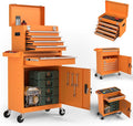 5-Drawers Tool Chest, 2-in-1 Mechanic Rolling Tool Box Removable Lockable Tool Storage Cabinet, Metal Tool Cart with Drawers and Wheels for Garage, Workshop