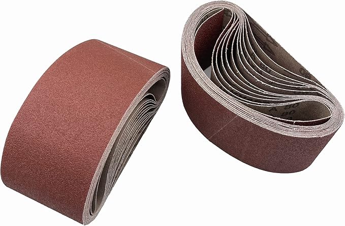 24Pcs 4x21-Inch Sanding Belts,Craftsman Sanding Belt Assortment 4x21, 8PCS Each of 40 60 80 Grit, 24 Pack