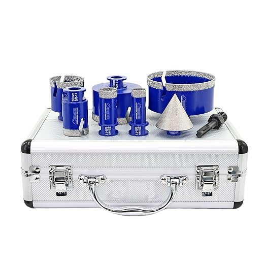 SHDIATOOL Diamond Drill Core Bits,Tile Drilling Core Hole Saw Cutter for Porcelain Marble Ceramic Granite with SDS Plus Adapter 8pcs(20/25/35/50/75/100/2inch/SDS)