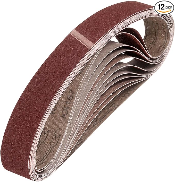 HARFINGTON 1 x 42 Inch Sanding Belts, 12 Pcs 150 Grits Aluminum Oxide Abrasive Belt Sander File Belt for Woodworking, Metal Polishing, Knife Sharpener