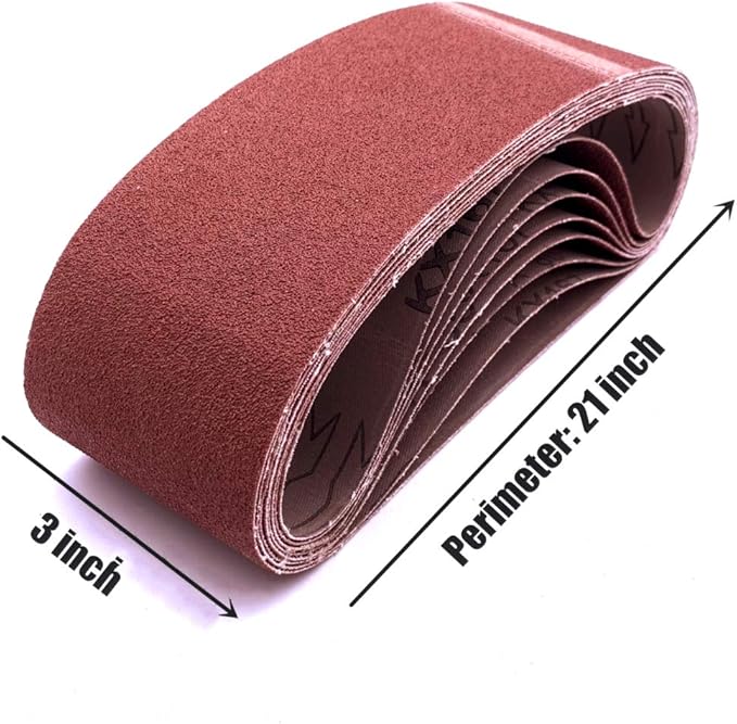 3 x 21-Inch Sanding Belts for Belt Sander 3x21,6 Each of 40 80 120 240 Grits Aluminum Oxide Abrasive Sandpaper, 24 Pack
