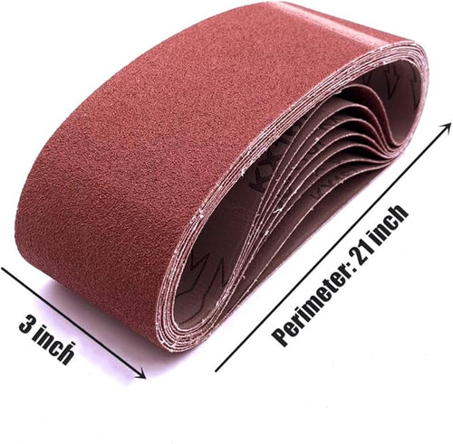 24 Pack 3 x 21 Inch Sanding Belts,60 Grit 3x21 Belt Sander Sanding Belt, Aluminum Oxide Belt Sandpaper for Belt Sander, (3x21in,60 Grit)