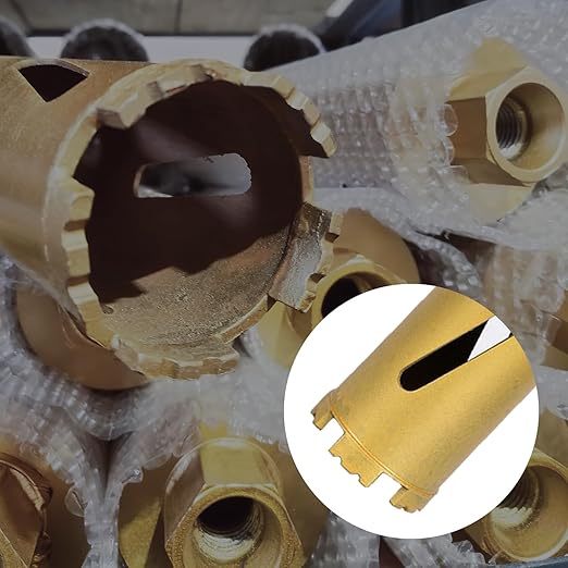 6" Dry Core Drill Bits for Cured Concrete with Rebar Brick Blonck Masonry etc 12.2in/310mm Drilling Depth，10mm Diamond Segment Height，2 Adapters