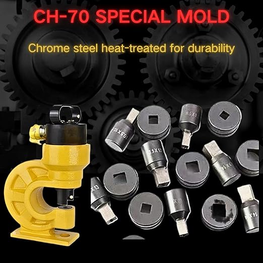 8-Piece Rectangle Hole Punch Die Set for Hydraulic Punch Tool - Compatible with CH-70 Machine, Metal Punching Dies for Steel Sheet, Copper Plate, Aluminum Plate (8-Piece Rectangle Hole Punch Die Set)