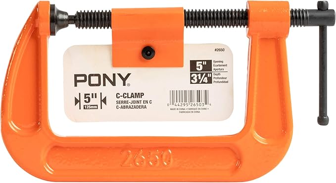 Pony Jorgensen 2650 5-Inch C-Clamp, Orange
