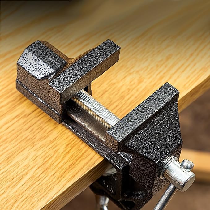 Mini Table Clamp Small Bench Vice New upgraded cast iron manufacturing Jewelers Hobby Clamps Craft Repair Tool Portable Work Bench Vise (mini) (BLACK, MINI 2 INCH)