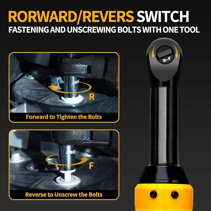 XGOLD 16.8V Cordless Ratchet Wrench 3/8 Set,40FT-LBS (45N.m) Electric Ratchet,Electric Socket Wrench With 2 Batteries,6 Sockets,1/4” Adapter And Fast Charger