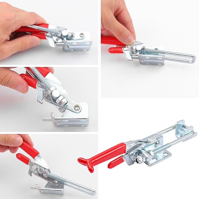 8 Pack U Bolt Self-Lock Large Toggle Latch, Heavy Duty GH-431 Toggle Latch Clamp, 2000Lbs Holding Capacity, Adjustable U-Bolt for Machine, Smoker Lid, Tire Carrier & More