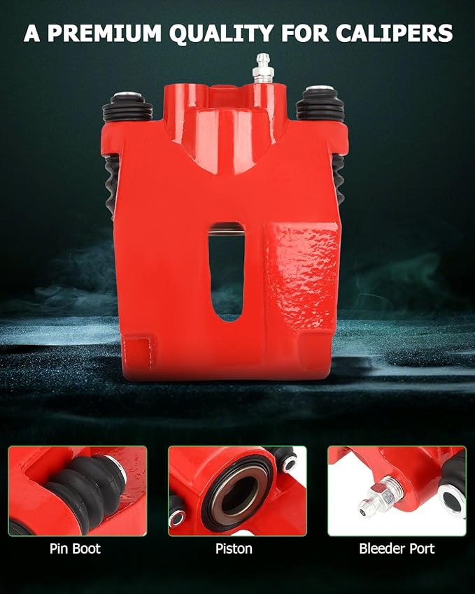 SCITOO Rear Right Brake Caliper Without Bracket 184858 Red Compatible For Ford For F-150 2004-2011 For Ford For Lobo 2005-2009 For Lincoln Mark LT 2006-2008 2010-2011