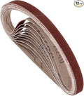 12 Pcs Sanding Belts 3/8 x 21 Inch 240 Grit Aluminum Oxide Abrasive Sandpaper for Belt Sander Metal Grinding Wood Working Weld Rust Removal
