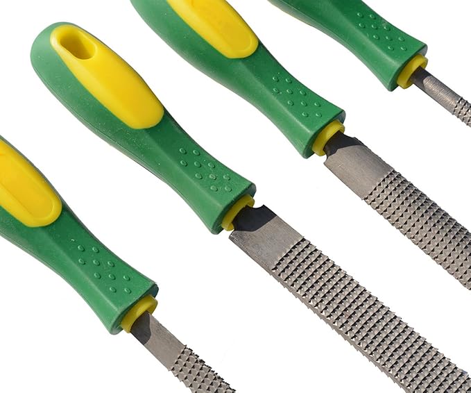 ASNOMY Ergonomic Rubber File Handle for File or Mills, Round Hole and Rectangular hole, 4-1/3" Length (4 pack)