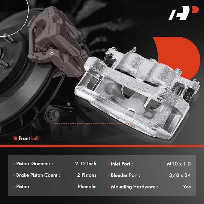 A-Premium Disc Brake Caliper Assembly with Bracket Compatible with Ford Models - For F-150 2012-2020, Lobo 2011-2013 2015-2020 - Front Left Driver Side