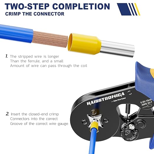 haisstronica Wire Ferrules Connectors Kit - 5000PCS AWG22-7 12 Sizes Pin Terminal Ends Assorted in Package, Insulated Cord Pin Ends Ferrule Connectors Used for Crimp in Wiring Electrical Projects