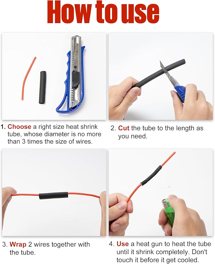 Lsnisni 3:1 Heat Shrink Tubing Ø5/8inch ＆ 3/4inch 13ft, Marine Grade Waterproof, Dual Wall Adhesive Lined, Heat-Shrink Tubing Black (Ø3/4” 13ft)