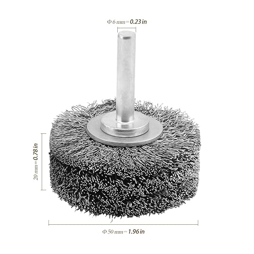 6 Pack 2 Inch Heavy Duty Wire Wheel Brush for Drill - 0.0118" Carbon Steel Bristles, 1/4" Hex Shank, 20000 RPM, Professional Paint & Rust Remover