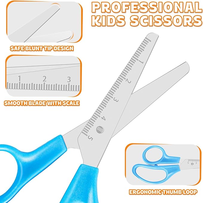 180Pack School Scissors for Student Teacher, 5" Kids Scissors Bulk Blunt Tip Scissor for Kids Safety Scissor for School Classroom Supplies Art Classroom Office Home Use