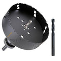 6-3/8 Inch Deep HSS Bi Metal Hole Saw Cutter with Arbor Cutting Depth 2.1” for Metal Thick Wood PVC Drywall Aluminum Big Slot New Sharp Teeth Heavy Duty Hole Saw Bit