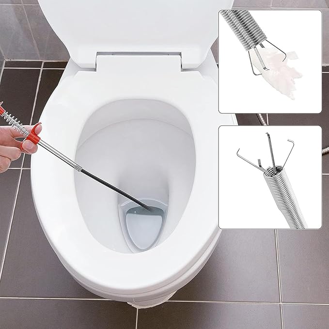 Flexible grabberDrain Snake Tool - The Ultimate 76inch Flexible Grabber for Hair, Unclog Any Drain in Minutes! Gunk & Debris in Sinks, Showers & Tubs. No More Chemicals, Just Quick Results!
