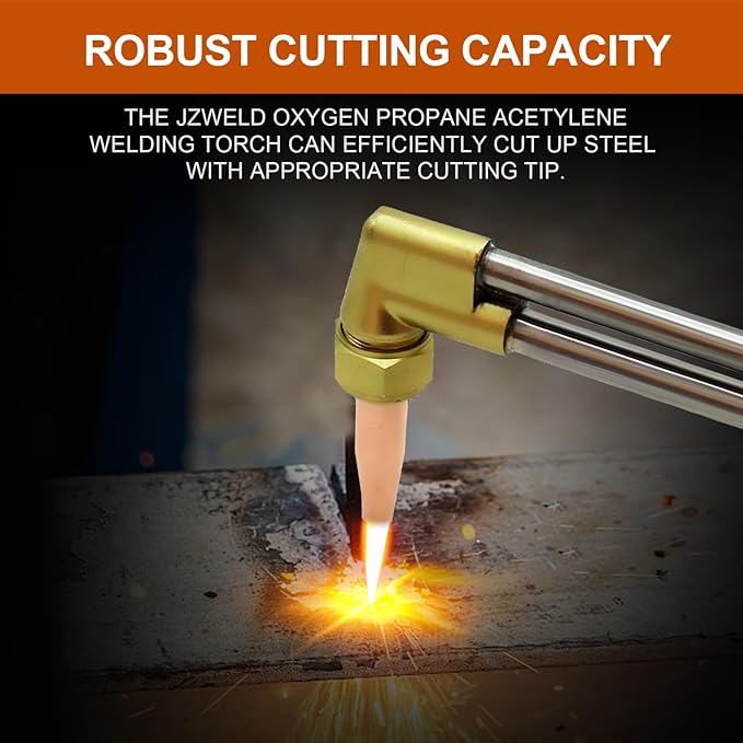 Cutting Torch, Oxygen Acetylene Welding Cutting Torch with 1-101 Cutting Nozzle, 315FC Torch Handle, CA2460 Cutting Attachment and 1-1-101 Cutting Tip, V-style Cutting Outfit