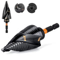 KSEIBI 2 Steps 7/8 & 1-1/8 inch SAE Standard Industrial Grade Step Drill Bit Ready Impact 1/4 inch Shank, 575080 High-Speed Steel Metal Drill Bits Black Oxide M2 Material