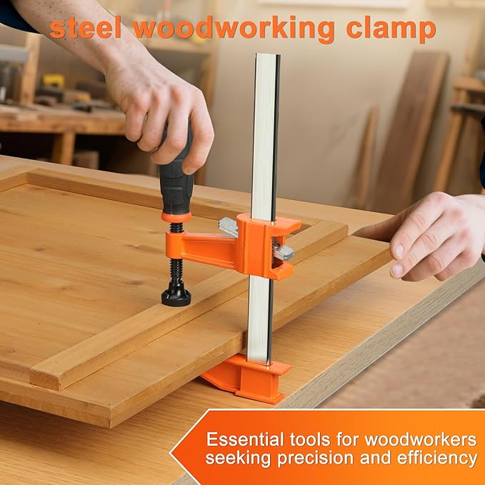 Yiad Clamp Set for Woodworking, 12 Inch 2PCS + 6 Inch 2PCS F Style Bar Clamps, Heavy Duty Wood Clamps for Furniture Installation, Garage & Workshop Use