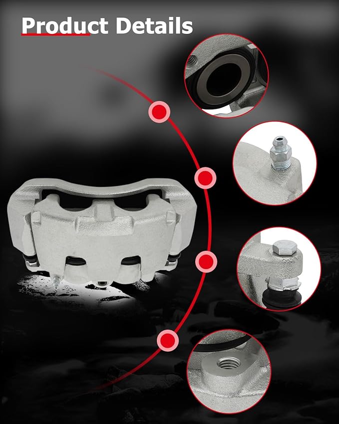 cciyu Front Brake Caliper w/Bracket 18B5054 For Dodge For Dakota/For Ram 1500,For Ram For 1500/For 1500 Classic(Only Fit Front Right); For Chrysler For Aspen,For Dodge For Durango(Only Fit Front Left)