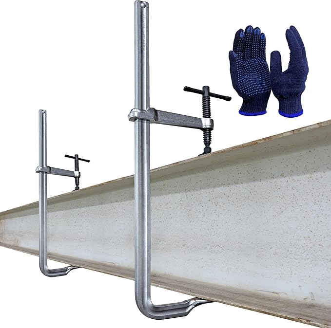 2-Pack Heavy Duty 16"(400x120mm) F-Clamp w/ 4-3/4" Throat Depth, Bar Size 1"x15/32", 1400LB Clamping Force, Drop Forged Steel Bar Clamps for Wood, Metal, Pipe, Welding and DIY Projects