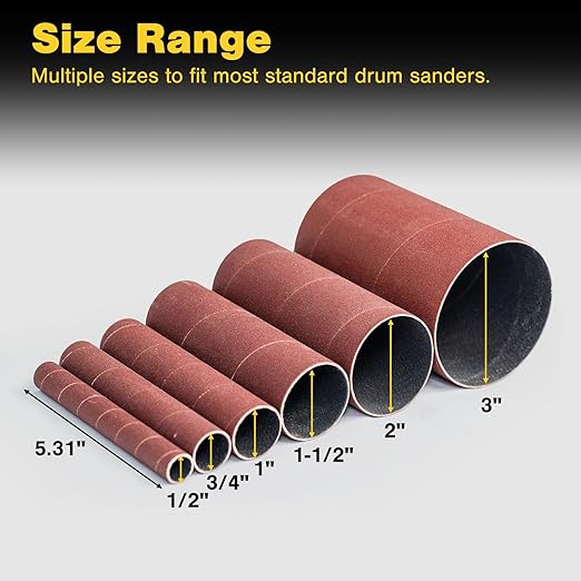 Dark Stone Sanding Sleeves for Spindle Sander 4-1/2" Length (100 Grit, 3/4")