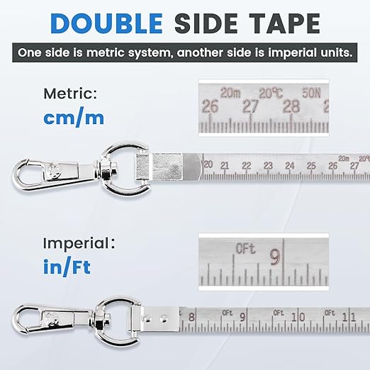 YJINGRUI 66ft/20M Oil Tank Gauging Tapes, Explosion Proof, Stainless Steel Oil Gauging Tape with 350g Brass Plumb Bob,Straight Handle
