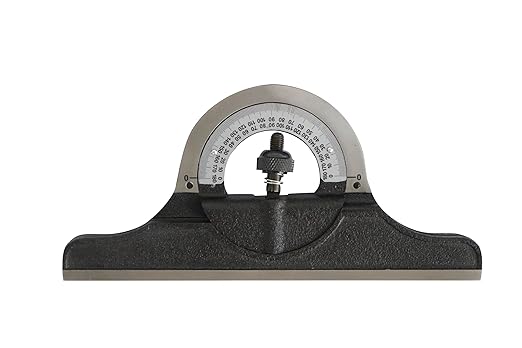 12-Inch Machinist Combination Square – 16R Graduation (1/32", 1/64", 1/50", 1/100") with Adjustable Head and Spirit Level, Made in US