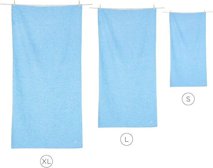Dock & Bay Quick Drying Towel - for Sports & Gym - Compact, Lightweight - 100% Recycled - Includes Bag - Essential - Lagoon Blue - Extra Large (200x90cm, 78x35)