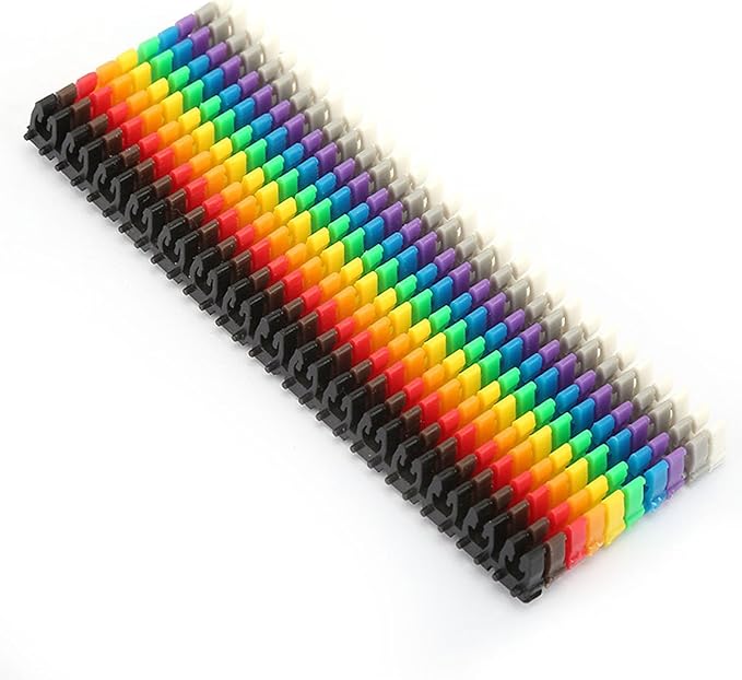 Wire Number Labels, 0.1 x 0.1in Colorful Wire Number Tube Cable Marker, Digital Number Clip on Wire Marker, Plastic Wire Numbering Marker for Wires Management, 150Pcs