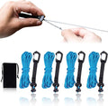4 Pack Guy Lines-Ultralight Tent Cords with Locking Carabiner Clip, 2mm 100% Nylon Guylines Ropes for Outdoor Camping Tent Tarp,Climbing,Hiking Backpacking (Blue, 4M)