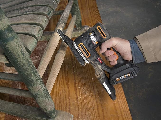 WORX 20V Random Orbital Sander, 5-in-1 Cordless Multi-Sander,Electric Sander with Battery and Charger, WX820L
