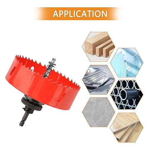 Hole Saw Heavy Duty bit Hex Shank,Hole Saw HSS with Arbor Bi-Metal & Heavy Duty Hole Saw Cutter for Wood Corn Hole Boards Plastic Drywall (φ74)