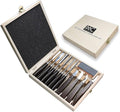 Woodworking 11 PC Carving Chisel Set with Wooden Storage Case - Gouges, Chisels and knifes for Hobbyists and Professional Wood Carving Tool