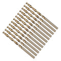 Drill Bit, 3/32" Cutting Diameter (2.381mm), 4241 HSS Gold 118° Cutting Angle Versatile Jobber Bits - (Applications: for Drilling Plastic Wood Soft Thin Metal), 12-Pieces