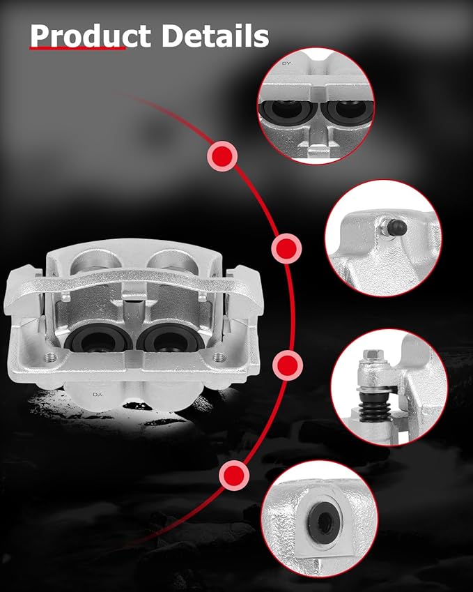 cciyu Front Left Brake Caliper Assembly w/Bracket 18B4861 2004 2005 For Ford For F-150,2005 For Ford For Lobo