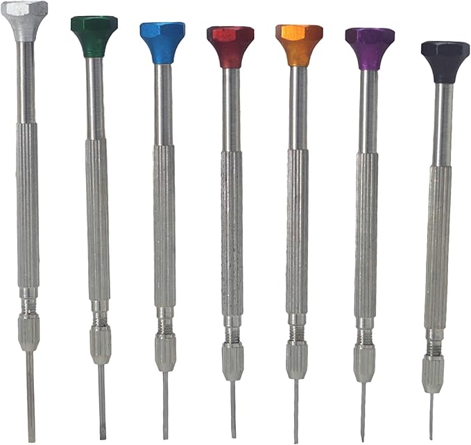 7 Pieces Precision Screwdriver, Jewellers Screwdriver Set, Watch Repair Screwdriver Set 0.6-1.6 mm, Micro Screwdriver for Watch Repair, Eyeglasses Repair, Jewellery Work, Electronics Repair
