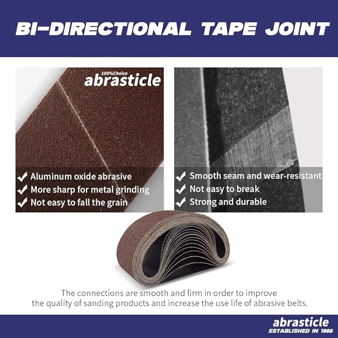 18 Pcs 3 x 24 Inch Assorted Aluminum Oxide Sanding Belt - 60/80/120/150/240/400 Grit