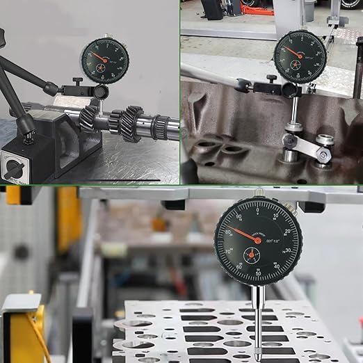 HDLNKAK Dial Indicator Gauge and Magnetic Base, 0-1"/0.001"Dial Indicator with 176lbs (80kg) Max Pull Magnetic Base, Measuring Tool for 3D Printer, Table Saw Measurement, Auto Repair and CNC Machine