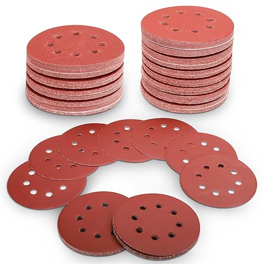 100 PCS 5 Inch Sanding Discs 1000 Grit Hook and Loop Adhesive Round Sandpaper for Random Orbital Sander