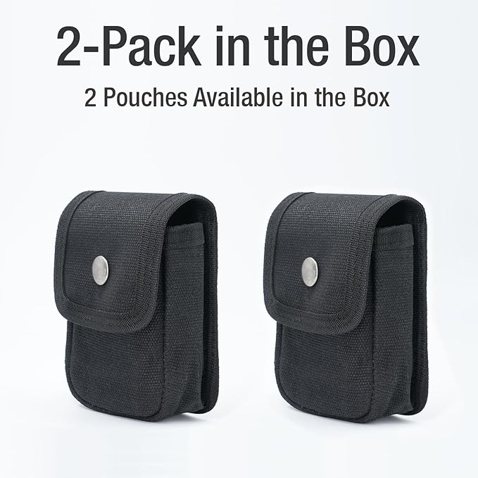 Tintirs 2 Pack EDC Belt Pouches for Men Women, Compact Holster Pouches Waist Bags with Belt Loop for Fishing, Hiking, Camping, Durable Snap Closure, Premium Waxed Canvas